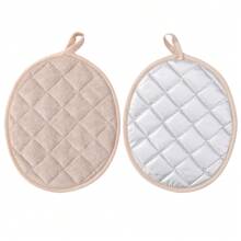 4 Stücke/Set hitzebeständige Matte, ovale Form, Kochküchen Untersetzer Set, geeignet für Kochen, Backen, Camping, Größe 23,5*18 cm, maschinenwaschbar, geeignet für Küche, Esszimmer, Camping