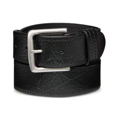 Mens Textured Leather Belt