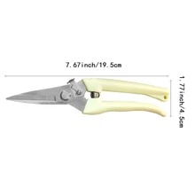 Ivory White Handle Stainless Steel Pruning Shears, Garden Bonsai Tree Clippers, Straight & Curved Blades
