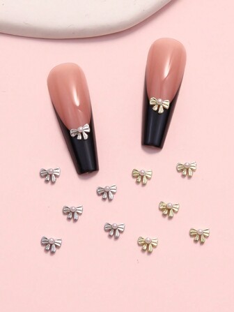 10 件迷你蝴蝶结美甲装饰，DIY 美甲饰品美甲用品美甲饰品美甲宝石