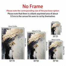 Set Of 3 Modern Golden Abstract Canvas Wall Art , Frameless Posters For Living Room Decor, Indoor Portrait Orientation Wall Art Decorative Murals, Home Decor, Poster Art,Canvas Wall Poster Gifts Birthday Graduation - Multicolor - View 2