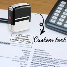 Customized Address Stamp With Return Address - 3 Lines - Self-Inking Rubber Stamp - Online Customization, Available In Red, Black, Blue, Orange, Green, And Purple Ink Pads Back To School, Ornamental, Multi-Functional, Ideal Gifts For Him, Ideal Gifts For Her, Boyfriend, Girlfriend, Family, Friends, Children, Workers, Students, Clients, Her, For Business/Work/Office, For School, Back To School, Back To School, School Supplies - Multicolor - View 7