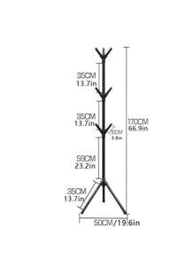 简易组装落地式衣帽架垂直衣帽架创意大堂挂衣架办公室铁艺衣帽架卧室春季简约夏季上衣 - 黑色 - 查看 6