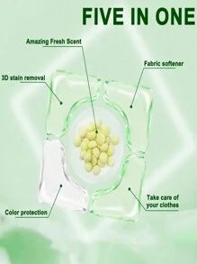 30/50 件装五合一洗衣球 - 持久香味、强力去污、洗衣珠、织物柔顺剂、深层清洁 - 多色 - 查看 16