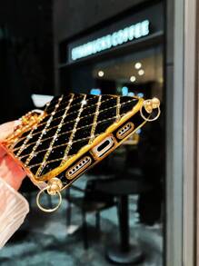 1 件钻石网格电镀激光雕刻 TPU 手机壳适用于 防水防震防摔防刮 - 手機殼和斜肩繩 - 查看 3