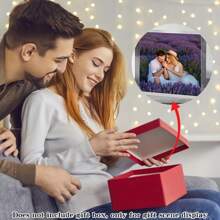 1pc Custom Acrylic Photo Block - Personalized Couple & Family Portrait Display, Perfect Gift For Friends & Family, Romantic Elegant Keepsake, No Power Needed, Ideal For Home Decor & Christmas, Valentine's Day