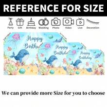 1 Stück Cartoon Ozean-Wal & Delfin fröhlicher Geburtstags Party Hintergrund, Fotografie Hintergrundtuch