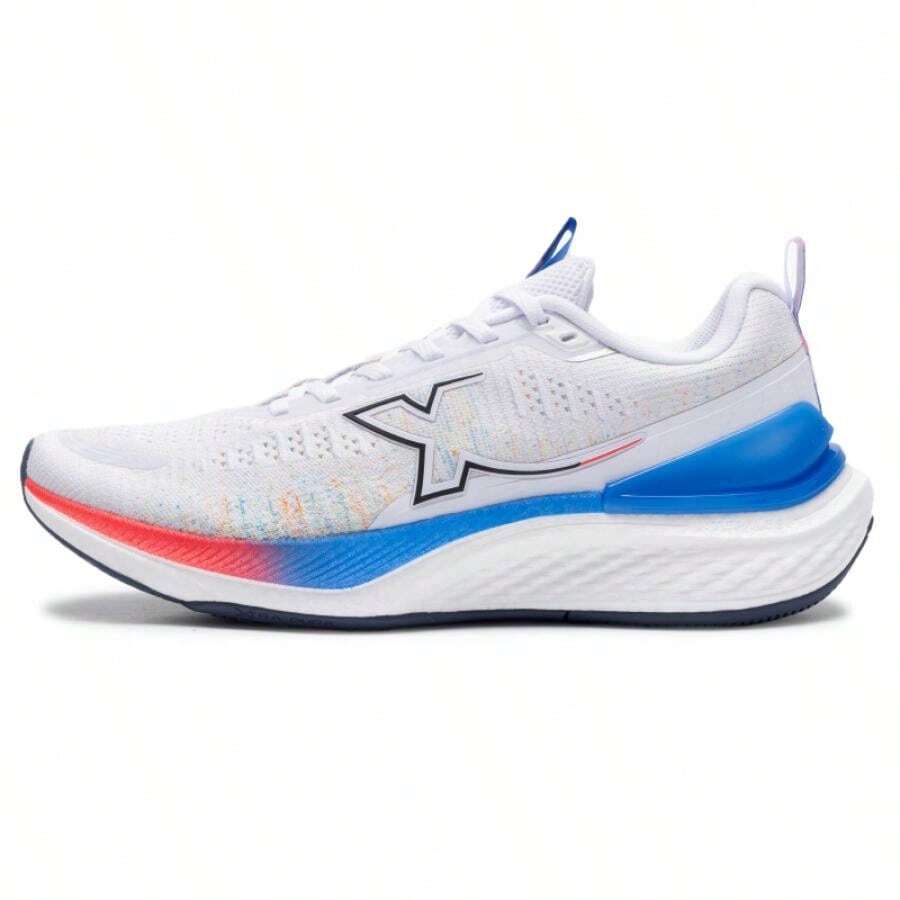 XTEP 2.0 Running Shoes, Lightweight Cushioning Men's Outdoor Casual Sport Shoes, 976319110033 - New White/Laser Red/Beijing Blue - View 1
