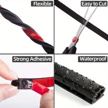 118英寸门缝密封条 - 自粘橡胶材质，10英尺长，黑/白/棕色可选，阻燃，多用途（可密封1/10英寸至4/17英寸的缝隙），节能隔音，适用于家庭/商业门窗，是打造舒适安静室内环境的理想之选。 - 多色 - 查看 6