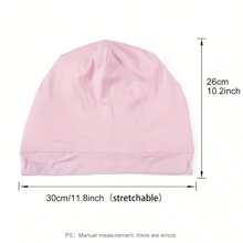 1pc Solid Color Unisex Adjustable Modal Satin-Lined Sleeping Cap, All Season - A - View 3
