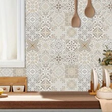 16pcs Mandala Pattern Tile Decals, Self-Adhesive Waterproof And Oil-Resistant PVC Stickers For Kitchen - Multicolor - View 2