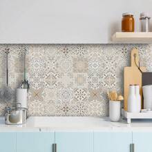16pcs Mandala Pattern Tile Decals, Self-Adhesive Waterproof And Oil-Resistant PVC Stickers For Kitchen - Multicolor - View 3