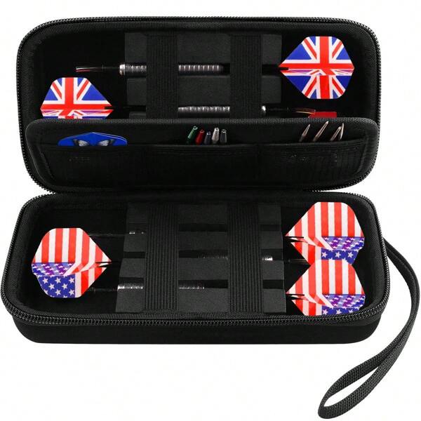 ALKOO Case For 6 Steel And Soft Tip Darts, Darts Carrying Storage Holder Fits For Dart Tips, Shafts And Flights And Extra Accessories (Cases Only, Holds 6 Darts)