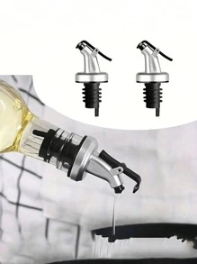 1pc 150ml/250ml/500ml Household Glass Oil Bottle/Olive Oil Soy Sauce Vinegar Dispenser/Kitchen Seasonings Storage Bottle Storage Container Oil Dispenser, Suitable For Cooking, Baking, Salad, Barbecue, Gold Cap Glass Oil Bottle, Silver Cap Oil Bottle, Kitchen Supplies, Kitchen Gadgets