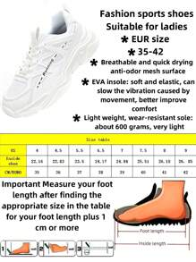 Women's Comfortable Outdoor Slip-resistant Breathable Round Toe Low Top Lace-up Sneakers, White Running Shoes For Women With Letter Print