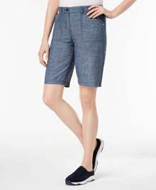 Karen Scott Petite Cotton Shorts - Multicolor - View 2