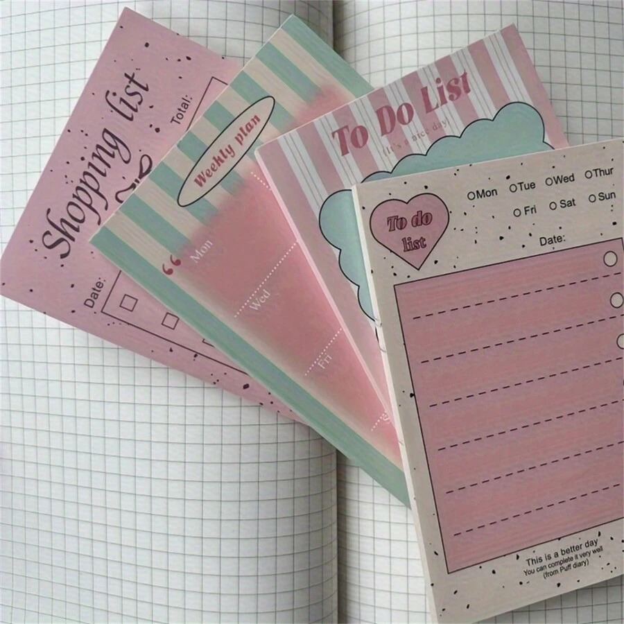 50-Pack Non-Stick Notepads, Candy-Colored To-Do List, Shopping List, Weekly Planner, Rectangular Sticky Note Pads For Office, Home, And School Use