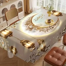 1件斋月主题桌布，色彩鲜艳的斋月灯笼印花长方形桌布，庭院桌布，烧烤野餐垫，家居厨房装饰，斋月祝福，斋月装饰，斋月节日，斋月礼物 - 彩色 - 查看 15