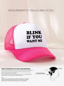 1 件男女通用印花装饰卡车司机网帽休闲棒球帽，适合日常使用、户外旅行、徒步旅行