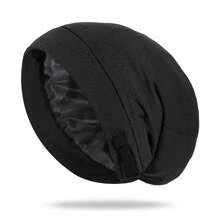 1pc Solid Color Unisex Adjustable Modal Satin-Lined Sleeping Cap, All Season - A - View 11