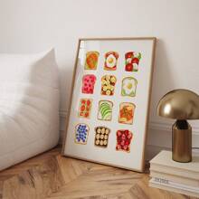 1 件复古吐司早餐海报、鳄梨吐司海报、现代吐司爱好者礼物、美食艺术印刷品、时尚厨房墙壁艺术、极简主义食物艺术印刷品、帆布墙壁艺术装饰壁画、家居装饰、海报艺术 - 彩色 - 查看 10