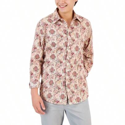 Club Room Mens Everly Paisley Shirt