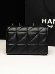 Dedoo Elegant Women's Shoulder Bag With Chain Strap, Quilted PU Leather Crossbody Bag, Luxury Simple Underarm Messenger Bag With Zipper Closure, Plaid Pattern, Hand Washable - Polyester Lined