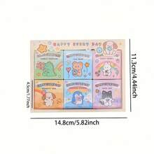 50 Peças/Caixa Conjunto de Mini Adesivos Animais Cartoon, Adesivos para Caderno, Álbum de Recortes, Usados para Artesanato DIY, Diário, Planejador, Embalagem, Decoração de Papelaria