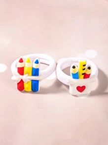 8pcs/Pack Multicolored Hair Scrunchies Set, Sweet & Cute Hair Accessories For Daily, Party, Birthday Gift - Multicolor - View 6