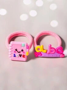 8pcs/Pack Multicolored Hair Scrunchies Set, Sweet & Cute Hair Accessories For Daily, Party, Birthday Gift - Multicolor - View 4