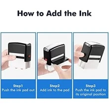 Customized Address Stamp With Return Address - 3 Lines - Self-Inking Rubber Stamp - Online Customization, Available In Red, Black, Blue, Orange, Green, And Purple Ink Pads Back To School, Ornamental, Multi-Functional, Ideal Gifts For Him, Ideal Gifts For Her, Boyfriend, Girlfriend, Family, Friends, Children, Workers, Students, Clients, Her, For Business/Work/Office, For School, Back To School, Back To School, School Supplies - Multicolor - View 4