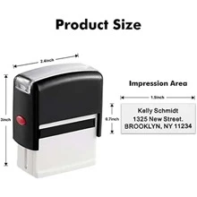 Customized Address Stamp With Return Address - 3 Lines - Self-Inking Rubber Stamp - Online Customization, Available In Red, Black, Blue, Orange, Green, And Purple Ink Pads Back To School, Ornamental, Multi-Functional, Ideal Gifts For Him, Ideal Gifts For Her, Boyfriend, Girlfriend, Family, Friends, Children, Workers, Students, Clients, Her, For Business/Work/Office, For School, Back To School, Back To School, School Supplies - Multicolor - View 5