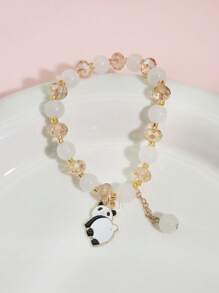 7pcs/Set New Black & White Panda Bead Bracelet Set, Chinese Style Sweet Princess Handmade Unique Friendship Bracelet For Kids, Multi-Color - one-size - View 19