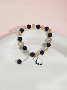 7pcs/Set New Black & White Panda Bead Bracelet Set, Chinese Style Sweet Princess Handmade Unique Friendship Bracelet For Kids, Multi-Color - one-size - View 17