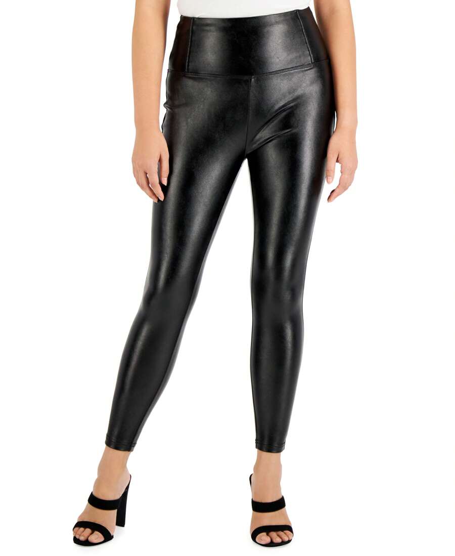 Petite Faux-Leather Leggings - 黑色 - 查看 1