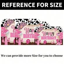 1 Peça Banner de Bottom para Aniversário Estilo Cowboy, Tema Disco Oeste Rosa, Decoração de Parede para Festa de Aniversário, Adequado para Aniversário, Casamento, Batismo, Comemoração de Feriados