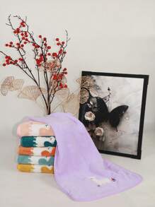 1pc High-End Coral Fleece Bathrobe, Multi-Color Optional, Cartoon Alpaca Embroidery, Super Absorbent, Suitable For Bathroom, Outdoors, Dorms, Beach, Adults & Students, No Optical Brighteners, No Fading, No Shedding,Women Valentine Gift Birthday Boyfriend Girlfriend Home Bathroom Decor Shower Towels For Beauty Salon, Hotel Sports,Home Essentials, Towel, Skin Care Bath Towel Sheet