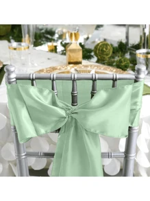 10/1 Piece Set (17.78 X 274.32 Cm) Multi Color Optional Satin Chair Belt Suitable For Wedding Chairs, Bow Belt, Chair Tie, Chair Cover Fixing Belt Suitable For All Parties Such As Birthday Parties, Bachelor Parties, Wedding Parties, Etc., On-Site Chair Decoration, Hotel Conference Hall Chair Decoration, Wedding Venue Chair Backrest Bow Decoration Belt, Suitable For Multi Scene Use - Multicolor - View 6