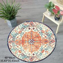 1pc Modern Circular Decorative Non-Slip Rug Carpet, Suitable For Living Room, Bedroom, Bathroom, Kitchen, Retro Home Decor, Bohemian Floor Decor Circular Carpet, Machine Washable - Multicolor - View 4