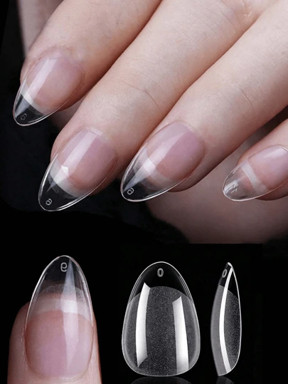 120 Pieces /12 Sizes Semi-Matte Natural Almond Paste Fake Nails, Design Your Own Nail Art, Suitable For Home And Salon Use, Essential Nail Care Products, Sweet Style (120/24 Pieces)