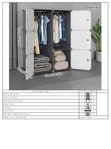 Easy-To-Assemble Wardrobe Closet, Sturdy & Durable Home Bedroom Organizer Storage Cabinet For Rental Room/Dorm, Small Storage Armoire