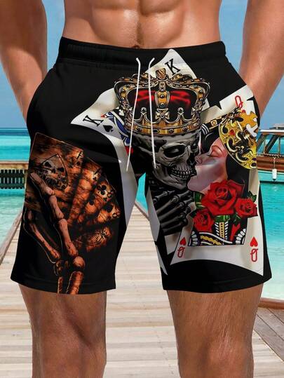 Pantalones cortos de verano para hombres con estampado hawaiano 3D