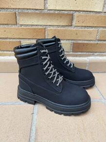 Women's Lace-Up Hiking Boots, Comfort And Performance For Outdoor Adventures, Strength And Durability, Functional And Stylish Design, Hiking - màu đen - Xem 4