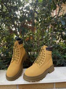 Women's Lace-Up Hiking Boots, Comfort And Performance For Outdoor Adventures, Strength And Durability, Functional And Stylish Design, Hiking - 黃色 - 查看 3