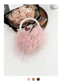 1 件原创可爱时尚耳套，冬季手工制作保暖耳套，个性化女孩毛绒耳套发带多巴胺设计，女士蓬松耳套冬季耳套可爱耳套 - 彩色 - 查看 17