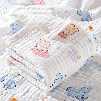 1pc Newborn Towel Bathrobe, Soft Gauze Baby Infant Toddler Kid Bath Towel, Swaddle Wrap Blanket For Baby Boys & Girls