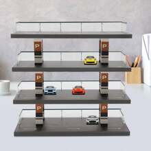 4-Tiers Model Car Display Case, 1/64 Scale Hot Diecast Wheels Display Case Toy Car Storage, Small Parking Garage Diorama Birthday Presents