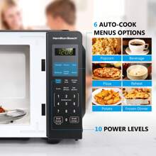 Hamilton Beach 0.9 Cu Ft Countertop Microwave Oven, 900 Watts, Black Stainless Steel, New - 黑色 - 查看 11