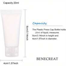 30 Stück mattierte PE-Kunststoff-Nachfüllbare Quetschtuben, PP-Kunststoff-Schraubverschluss-Behälter für Kosmetika, Lotionen, Shampoo, reisegrößen 20 ml (0,68 Fl.Oz) Fassungsvermögen, 8,2 x 3,9 x 2,4 cm, tragbare Aufbewahrungszubehör