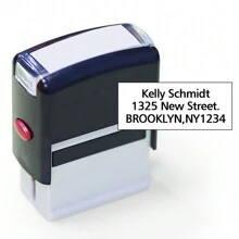Customized Address Stamp With Return Address - 3 Lines - Self-Inking Rubber Stamp - Online Customization, Available In Red, Black, Blue, Orange, Green, And Purple Ink Pads Back To School, Ornamental, Multi-Functional, Ideal Gifts For Him, Ideal Gifts For Her, Boyfriend, Girlfriend, Family, Friends, Children, Workers, Students, Clients, Her, For Business/Work/Office, For School, Back To School, Back To School, School Supplies - Multicolor - View 8